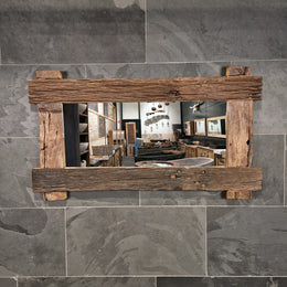 EROSI Spiegel | A5 - 11 | Recyceltes Teakholz | 140 x 80 cm - Badgestaltung