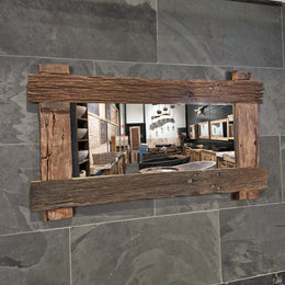 EROSI Spiegel | A5 - 11 | Recyceltes Teakholz | 140 x 80 cm - Badgestaltung