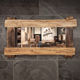 EROSI Spiegel | A5 - 11 | Recyceltes Teakholz | 140 x 80 cm - A6 - 140 x 80 x 5 cm - Badgestaltung