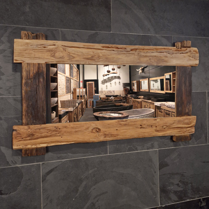 EROSI Spiegel | A5 - 11 | Recyceltes Teakholz | 140 x 80 cm - Badgestaltung