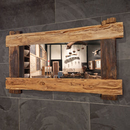 EROSI Spiegel | A5 - 11 | Recyceltes Teakholz | 140 x 80 cm - Badgestaltung