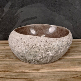 Aufsatzwaschbecken aus Flussstein | Naturstein | Unikate | 30-40 cm