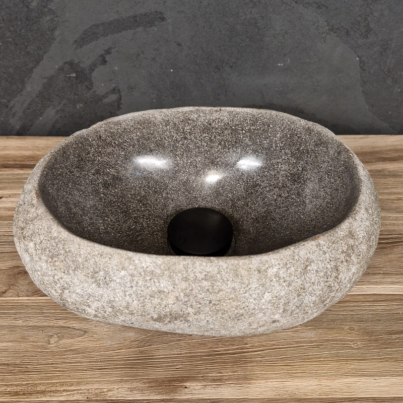 Aufsatzwaschbecken aus Flussstein | Naturstein | Unikate | 30-40 cm