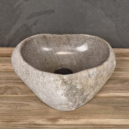 Aufsatzwaschbecken aus Flussstein | Naturstein | Unikate | 30-40 cm