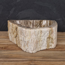 Zusatzbild 1 | Aufsatzwaschbecken aus versteinertem Holz | 44 x 36 x 14 cm