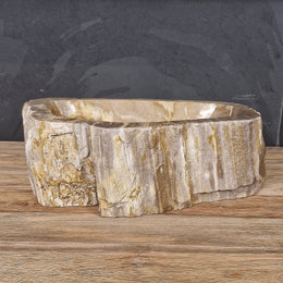 Zusatzbild 1 | Aufsatzwaschbecken aus versteinertem Holz | 53 x 33 x 15 cm