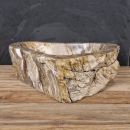 Zusatzbild 1 | Aufsatzwaschbecken aus versteinertem Holz | 49 x 37 x 13 cm