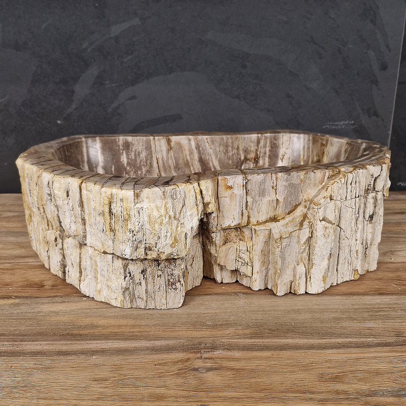 Zusatzbild 1 | Aufsatzwaschbecken aus versteinertem Holz | 54 x 37 x 15 cm