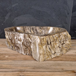 Zusatzbild 1 | Aufsatzwaschbecken aus versteinertem Holz | 53 x 34 x 15 cm