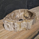 Wasbak van versteend hout | Natuursteen | Unieke stukken | 40-60 cm