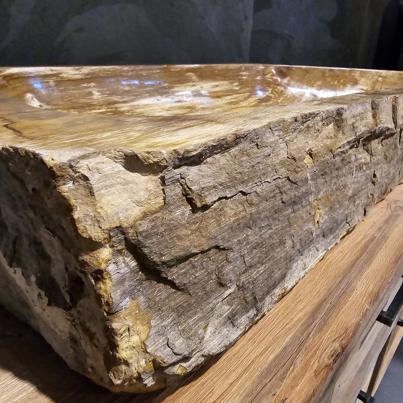 FOSSIL WOOD Waschbecken Nr. 25 - 110 x 45 x 15 cm