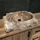 FOSSIL WOOD Waschbecken Nr. 19 - 66 x 51 x 16 cm