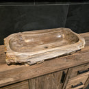 FOSSIL WOOD Waschbecken Nr. 18 - 82 x 42 x 16 cm