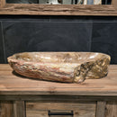 FOSSIL WOOD Waschbecken Nr. 24 - 84 x 43 x 15 cm