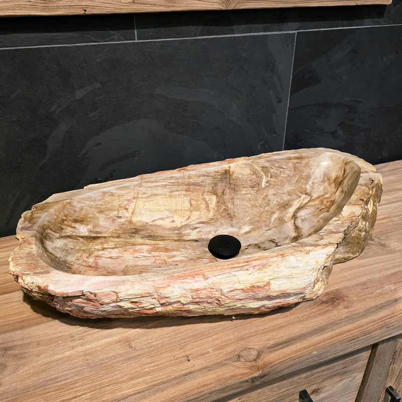 FOSSIL WOOD Waschbecken Nr. 24 - 84 x 43 x 15 cm