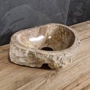 Wasbak van versteend hout | Natuursteen | Unieke stukken | 40-60 cm