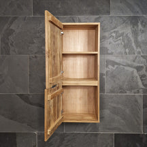 Teakholz Hängeschrank für Badezimmer, Modell C, zeitloses Badezimmermöbel, 40x100x30 cm, modernes Baddesign
