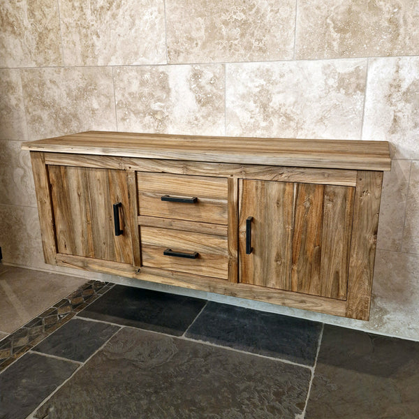 Wandhangkast badkamer | Massief hout van gerecycled teak