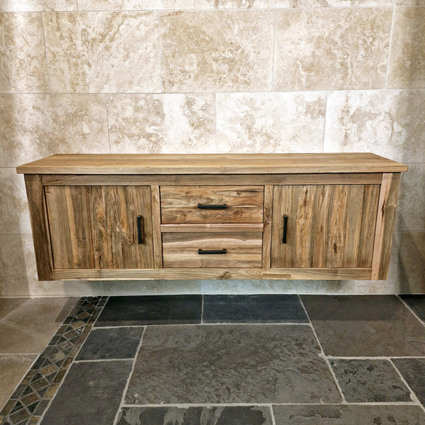 Wandhangkast badkamer | Massief hout van gerecycled teak