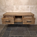 Hängeschrank mit Carving Schubladen | Recyceltes Teakholz | Komodo 2