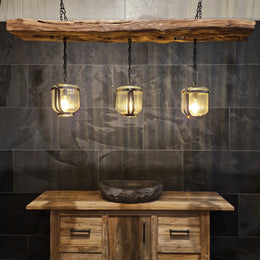 Hängelampe | METAL - 160 x 27 x 63 cm - 3 Lampen - Badgestaltung