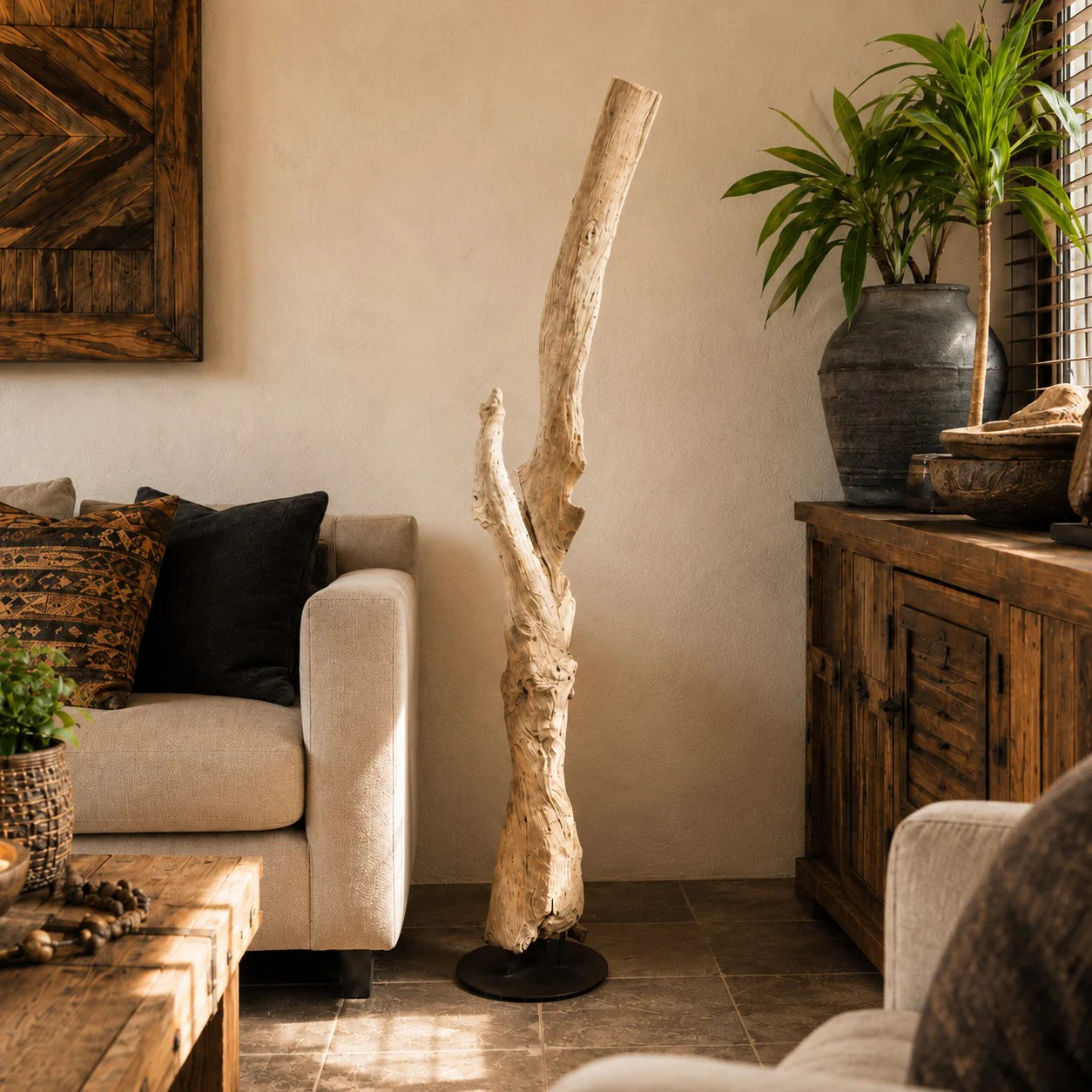 WORTELHOUT | Stehlampe | Indonesisches wortelhout