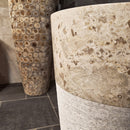 Standwaschbecken | Beige Marmor | 90 x 40 cm