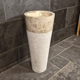 Standwaschbecken | Beige Marmor | 90 x 40 cm - Badgestaltung