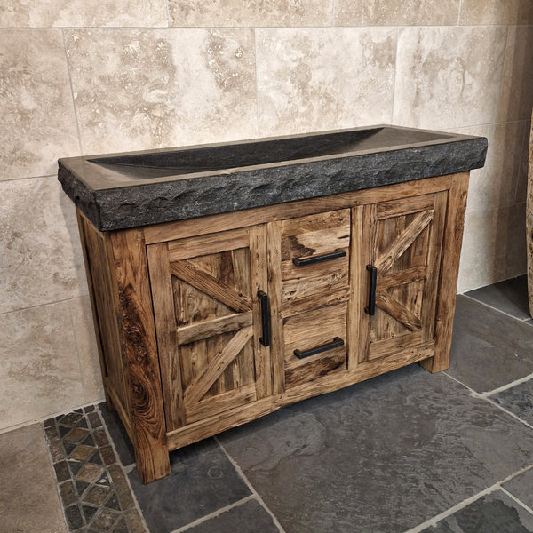 Wastafelonderkast van teakhout | Eenvoudig natuurlijk design