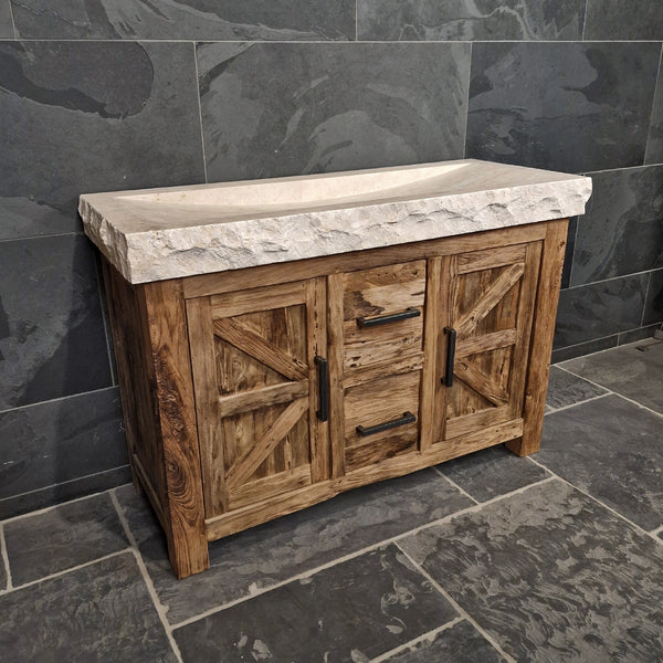 Wastafelonderkast van teakhout | Eenvoudig natuurlijk design