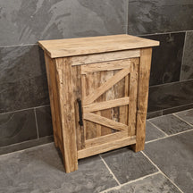 Lombok Badezimmer-Unterschrank aus Teak- oder Altholz, 66x45x80cm, für stilvolle Badgestaltung.