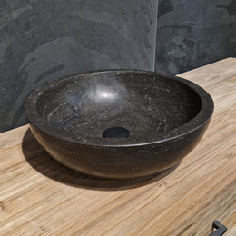 Rundes Aufsatzwaschbecken | Blaustein glatt | Naturstein | Verschiedene Größen - Badgestaltung