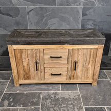 Madura Badezimmermöbel mit Waschtisch, Unterschrank in Blau mit glatter Oberfläche, moderne Badgestaltung in verschiedenen Größen