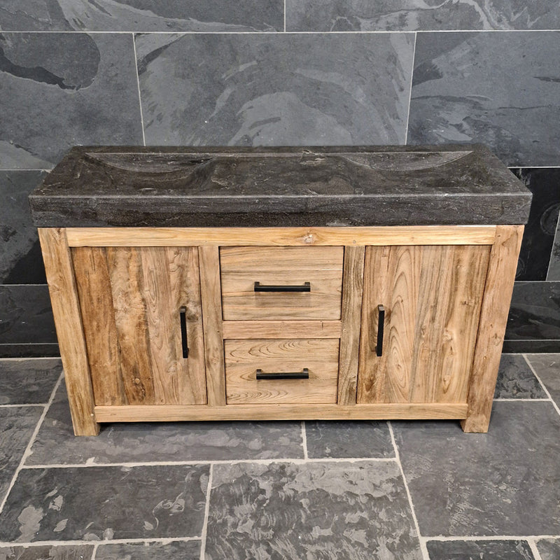 Badezimmermöbel mit Waschtisch | In verschiedenen Größen erhältlich - 142 x 48 x 87 cm - glatt - Badgestaltung