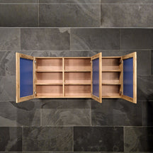 Recycelter Teakholz Spiegelschrank für das Badezimmer, 150 cm x 70 cm, mit Spiegel und stilvoller Badgestaltung von MALAYA