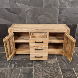 Unterschrank aus Teakholz | Rustikales Badezimmermöbel - Badgestaltung