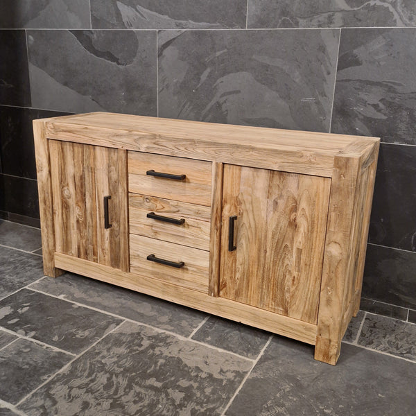 Unterschrank aus Teakholz | Rustikales Badezimmermöbel