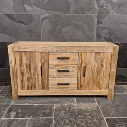 Unterschrank aus Teakholz | Rustikales Badezimmermöbel - Badgestaltung