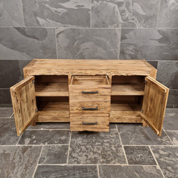 Unterschrank aus Teakholz | Rustikales Badezimmermöbel - Badgestaltung