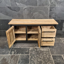 Badezimmer-Unterschrank aus Teakholz von Metal Look, 150x55x80cm, modernes Design für Badgestaltung, Modell 12