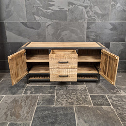 Badezimmer-Unterschrank im Retro-Stil | Aus recyceltem Teakholz | Model 6 - Badgestaltung