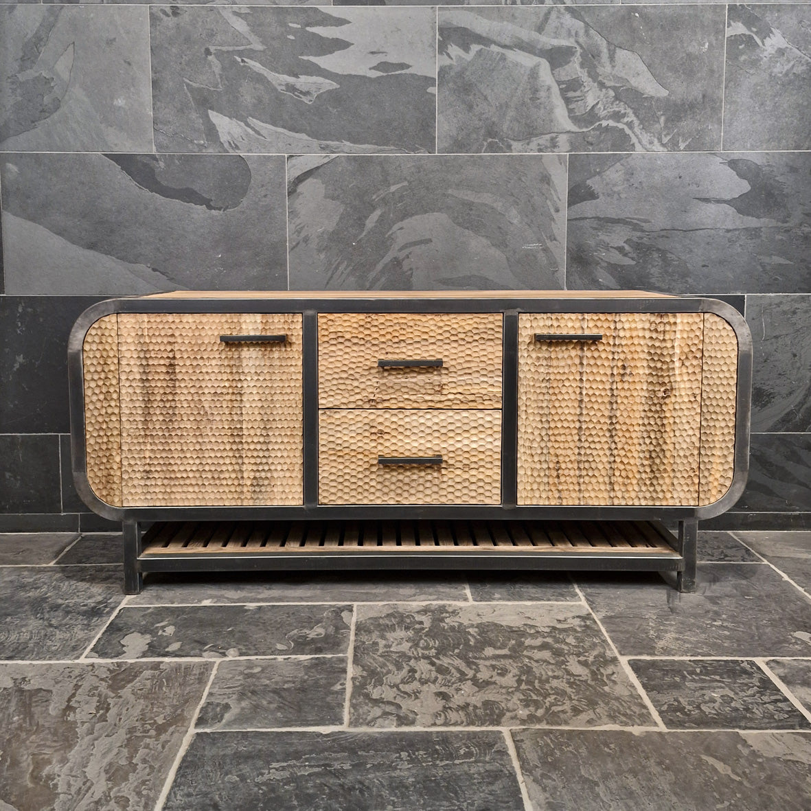 Badezimmer-Unterschrank im Retro-Stil | Aus recyceltem Teakholz | Model 6 - Badgestaltung