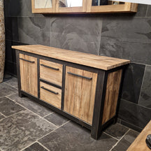 Massiver Teakholz-Unterschrank für Badezimmer, Modell 8, mit stilvoller Badgestaltung von Metal Look, 156x50x80cm