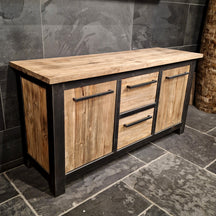 Massiver Teakholz-Unterschrank für Badezimmer, Modell 8 von Metal Look, mit Badgestaltung und stilvollem Design.