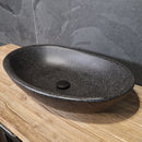 Aufsatzwaschbecken | Terrazzo schwarz | Mineralguss | 60 x 40 | Afrika Naturstein