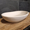 Aufsatzwaschbecken | Terrazzo weiß | Mineralguss