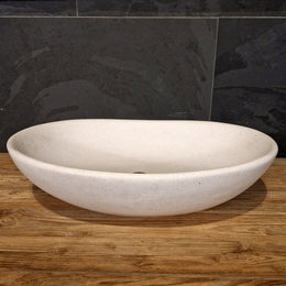Aufsatzwaschbecken | Terrazzo weiß | Mineralguss - Badgestaltung