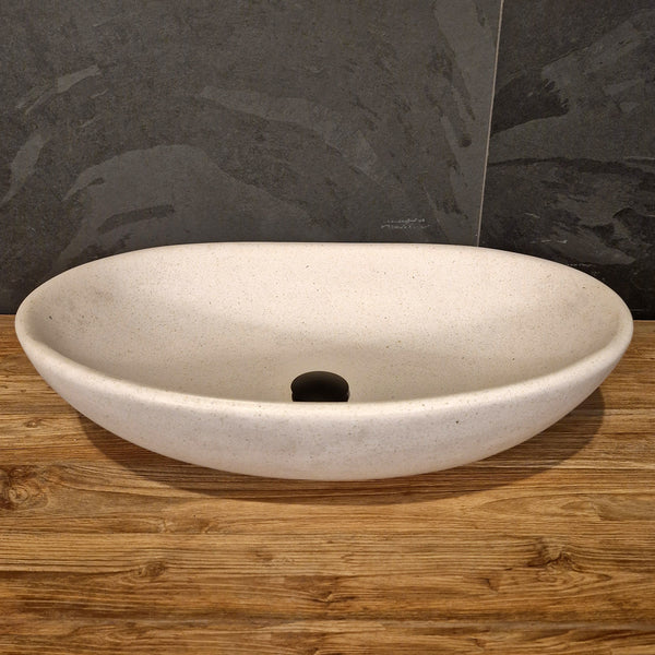 Aufsatzwaschbecken | Terrazzo weiß | Mineralguss