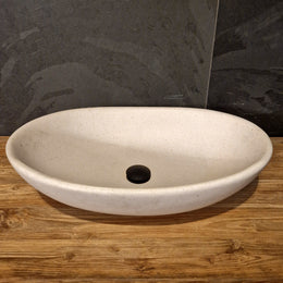 Aufsatzwaschbecken | Terrazzo weiß | Mineralguss - Badgestaltung