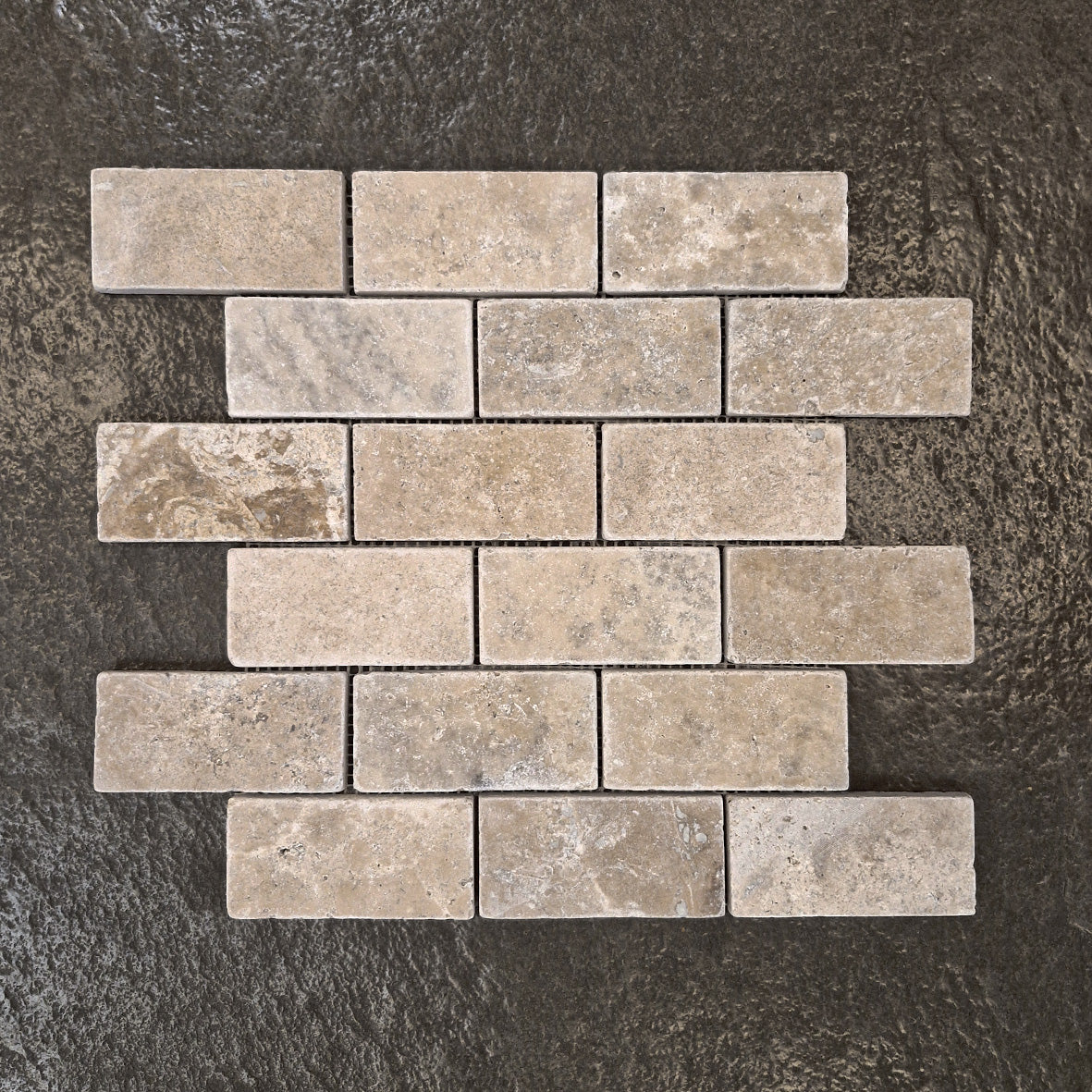 Mosaikfliesen | Travertin | Naturstein | 10 x 4,8 cm